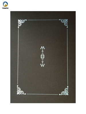Dark Brown Parchment Paper Certificate Covers Silver Hot Stamping Type