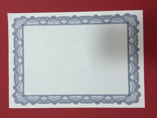 A4 Plain Certificate Paper Blue Border Type OEM / ODM Services Supported