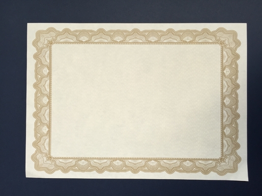21.6x27.9cm Printable Blank Certificate Paper OEM / ODM Service Supported