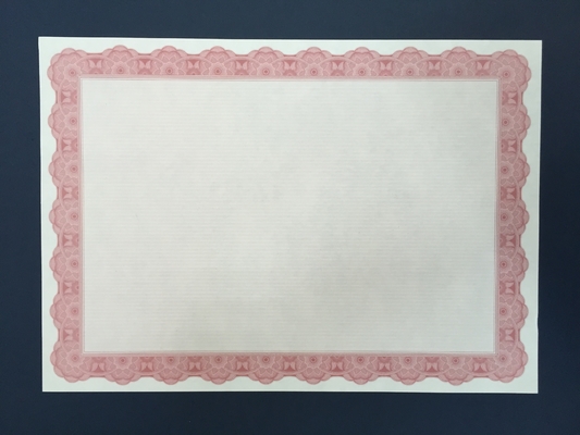 Pre Printed Certificate Paper / Award Paper Red Border Type In 21*29.7cm Size