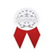 Red Ribbon Shaped Silver Foil Certificate Seals Cuckoo Brand Hot Stamping Type