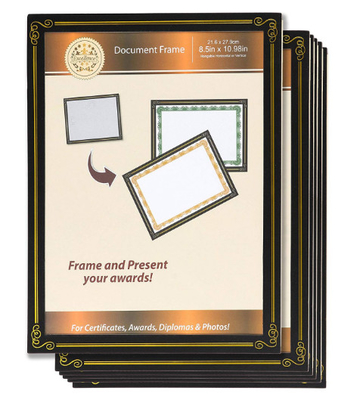 6 Packs 8.5x11 Certificate Document Frame , Paper / Plastic Award Certificate Frames