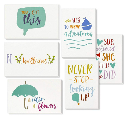 6 Types Unique Holiday Cards / Inspiring Motivational Cards With Envelopes