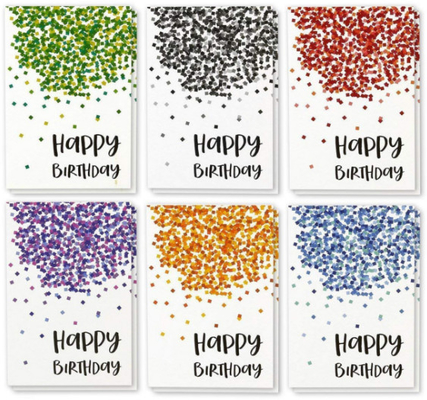 Paper Holiday Greeting Cards , Confetti Design Birthday Greeting Cards