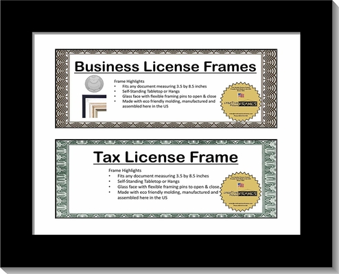 Self Standing Black Certificate Frames Wood Material Double Licenses Use