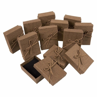 3.6 X 1 X 2.7 Inches Small Cardboard Gift Boxes Brown Color With Lids