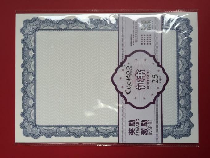 a4 plain certificate paper blue border type oem odm services supported