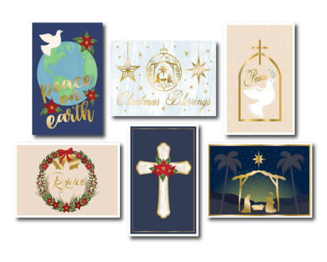 250gsm Ivory Folded Happy Holidays Card 4*6 Inches With Gold Envelope