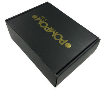 Matt Black Color Paper Box Corrugated With Custom Hot Stamping Gold
