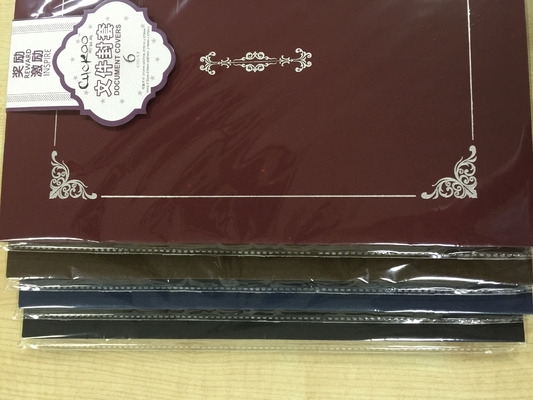 Dark Brown Parchment Paper Certificate Covers Silver Hot Stamping Type