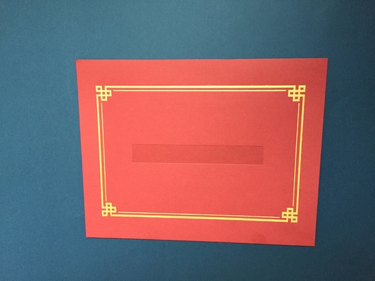 230g Specialty Paper Padded Certificate Holder Custom Made With Gold Foil