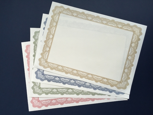 A4 Plain Certificate Paper Blue Border Type OEM / ODM Services Supported