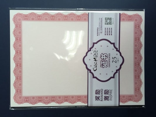 Pre Printed Certificate Paper / Award Paper Red Border Type In 21*29.7cm Size