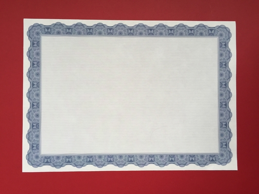 Widely Applicable Blank Certificate Paper , Blue Border Certificate Paper