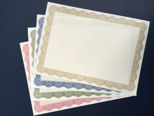 Widely Applicable Blank Certificate Paper , Blue Border Certificate Paper