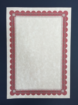 Horizontal Or Vertical Blank Certificate Paper 210x297mm CE / SGS Approved