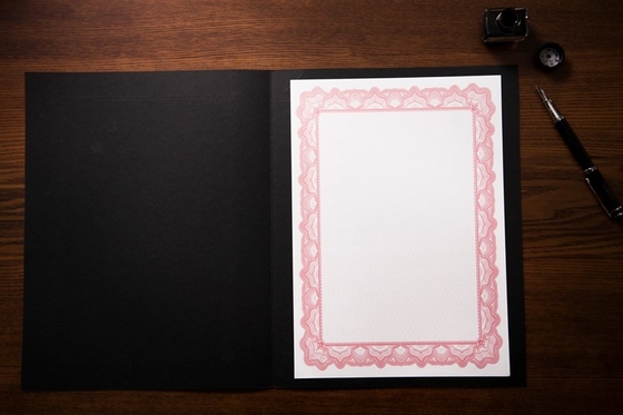 95g Specialty Paper Blank Award Certificate Printable In Chinese Red Color
