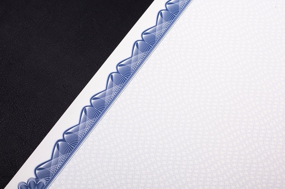 Plain White Certificate Paper Blue Border Hot Stamping Type For Printing