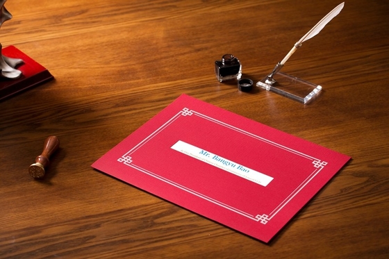 OEM / ODM Award Certificate Covers , Chinese Red Parchment Paper Certificate Holder