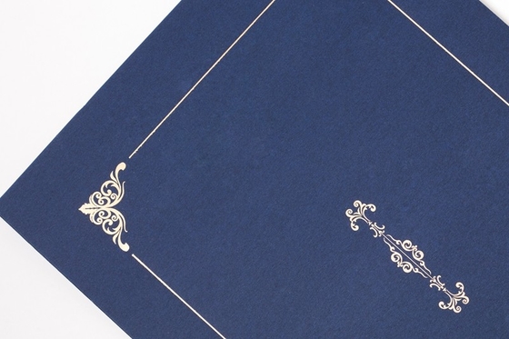 Gold Foil Embossed Certificate Holders , Parchment Paper Padded Certificate Folder