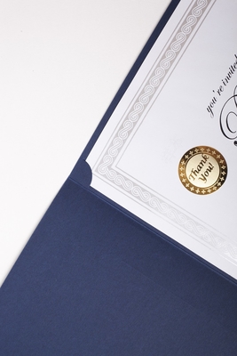 Gold Foil Embossed Certificate Holders , Parchment Paper Padded Certificate Folder
