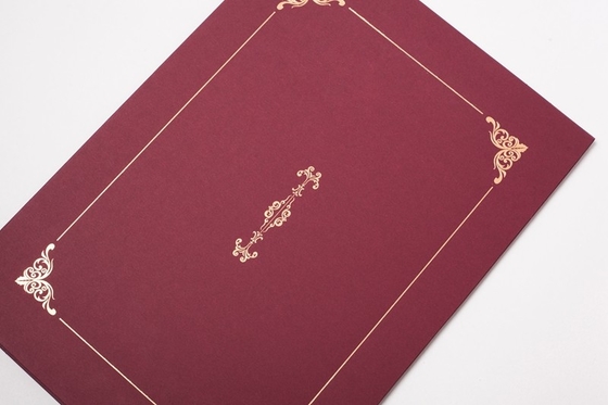 Horizontal / Vertical Version Certificate Presentation Folders Parchment Material Made