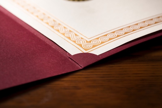 Horizontal / Vertical Version Certificate Presentation Folders Parchment Material Made