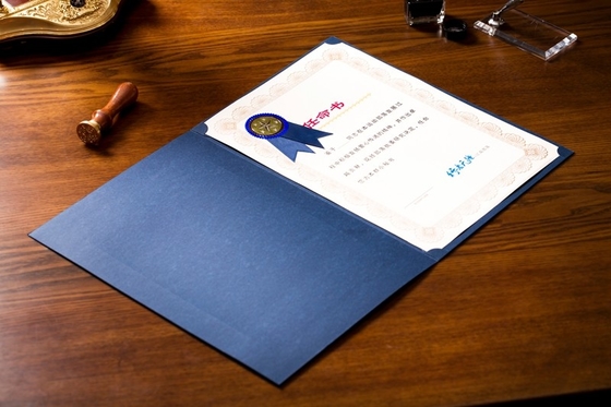 Silver Hot Stamping Certificate Paper Holder Horizontal / Vertical Version Available