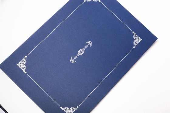 Silver Hot Stamping Certificate Paper Holder Horizontal / Vertical Version Available