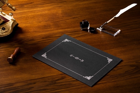 Silver Hot Stamping Award Certificate Holders Parchment Material Black Color Available