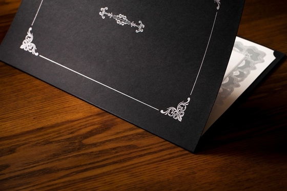 Silver Hot Stamping Award Certificate Holders Parchment Material Black Color Available