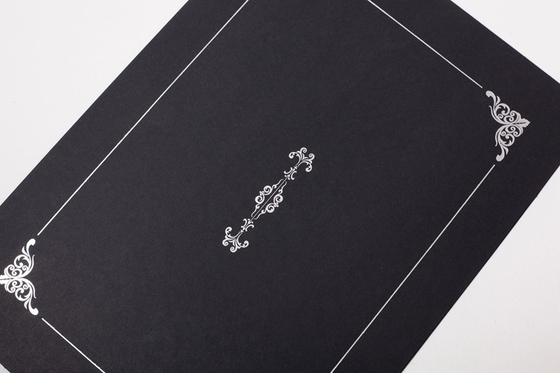 Silver Hot Stamping Award Certificate Holders Parchment Material Black Color Available