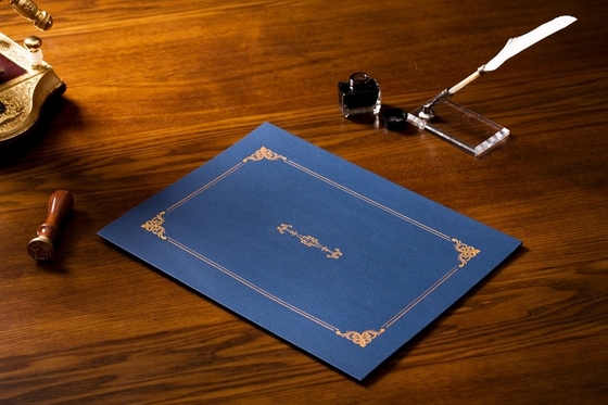 Hot Stamping Rally Blue Document And Certificate Holder CE / SGS Approved