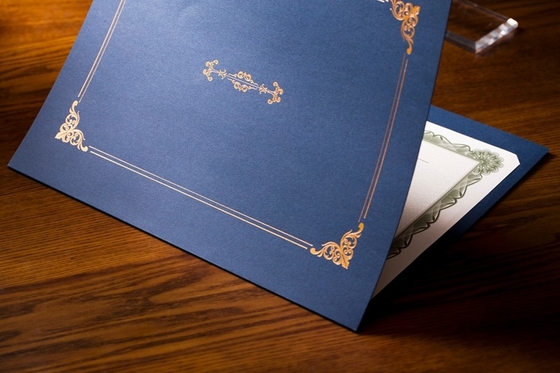 Hot Stamping Rally Blue Document And Certificate Holder CE / SGS Approved