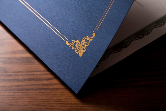 Hot Stamping Rally Blue Document And Certificate Holder CE / SGS Approved