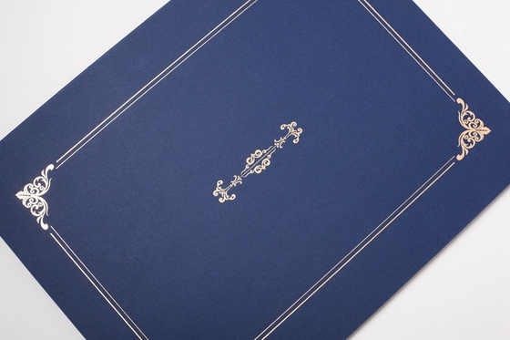 Hot Stamping Rally Blue Document And Certificate Holder CE / SGS Approved