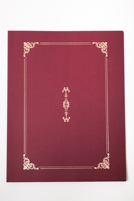 Chinese Red Certificate Paper Holder , Hot Stamping Padded Certificate Covers