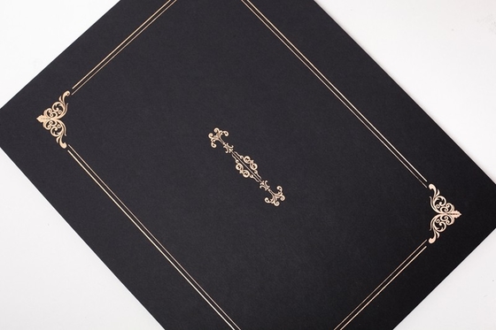Professional Hardcover Certificate Holders , Classic Black Custom Certificate Jackets