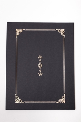 Professional Hardcover Certificate Holders , Classic Black Custom Certificate Jackets