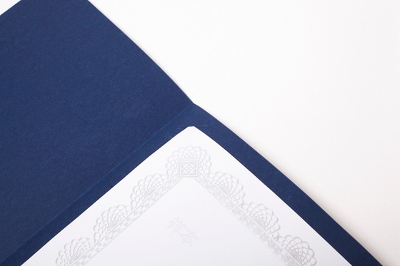 234x319mm Rally Blue Certificate Paper Holder Professional Hot Stamping Type