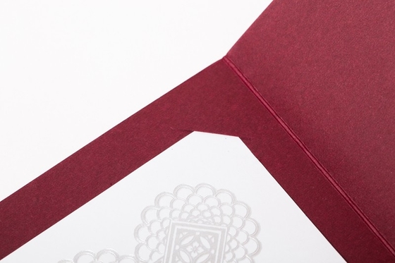 Hot Stamping Padded Certificate Holder Chinese Red Color In 234x319mm Size