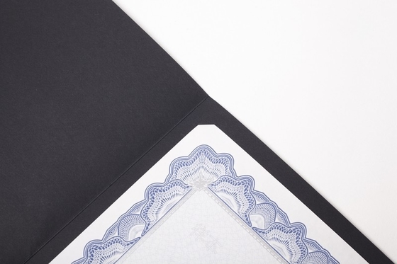Hot Stamping Certificate Paper Holder Classic Black Color CE / SGS Approval