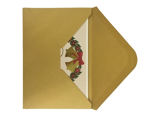 250gsm Ivory Folded Happy Holidays Card 4*6 Inches With Gold Envelope