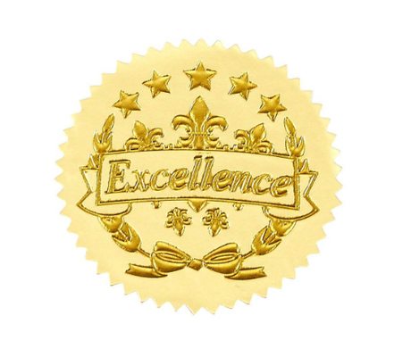 Self - Adhesive Aluminum Gold Foil Seals / Round Foil Stickers 1.7'' In Diameter