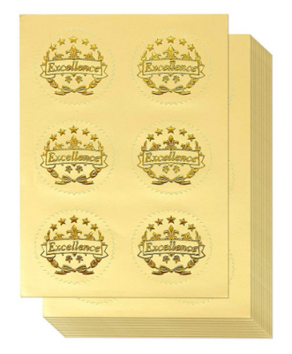 Self - Adhesive Aluminum Gold Foil Seals / Round Foil Stickers 1.7'' In Diameter