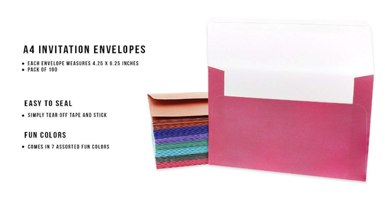 Square Craft Paper Envelopes 4.25 X 6.25 Inches Wedding Invitation Usage