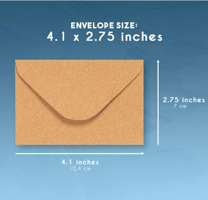 Mini Brown Invitation Envelopes / Greeting Card Envelopes Kraft 130gsm Material Made