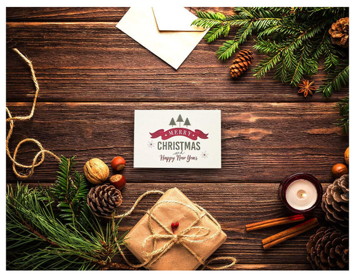 Winter Holiday Greeting Cards , Retro Modern Design Merry Christmas Card