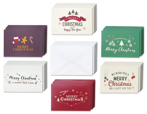 Winter Holiday Greeting Cards , Retro Modern Design Merry Christmas Card