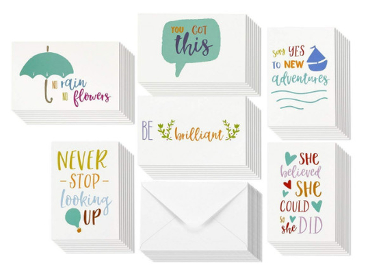 6 Types Unique Holiday Cards / Inspiring Motivational Cards With Envelopes